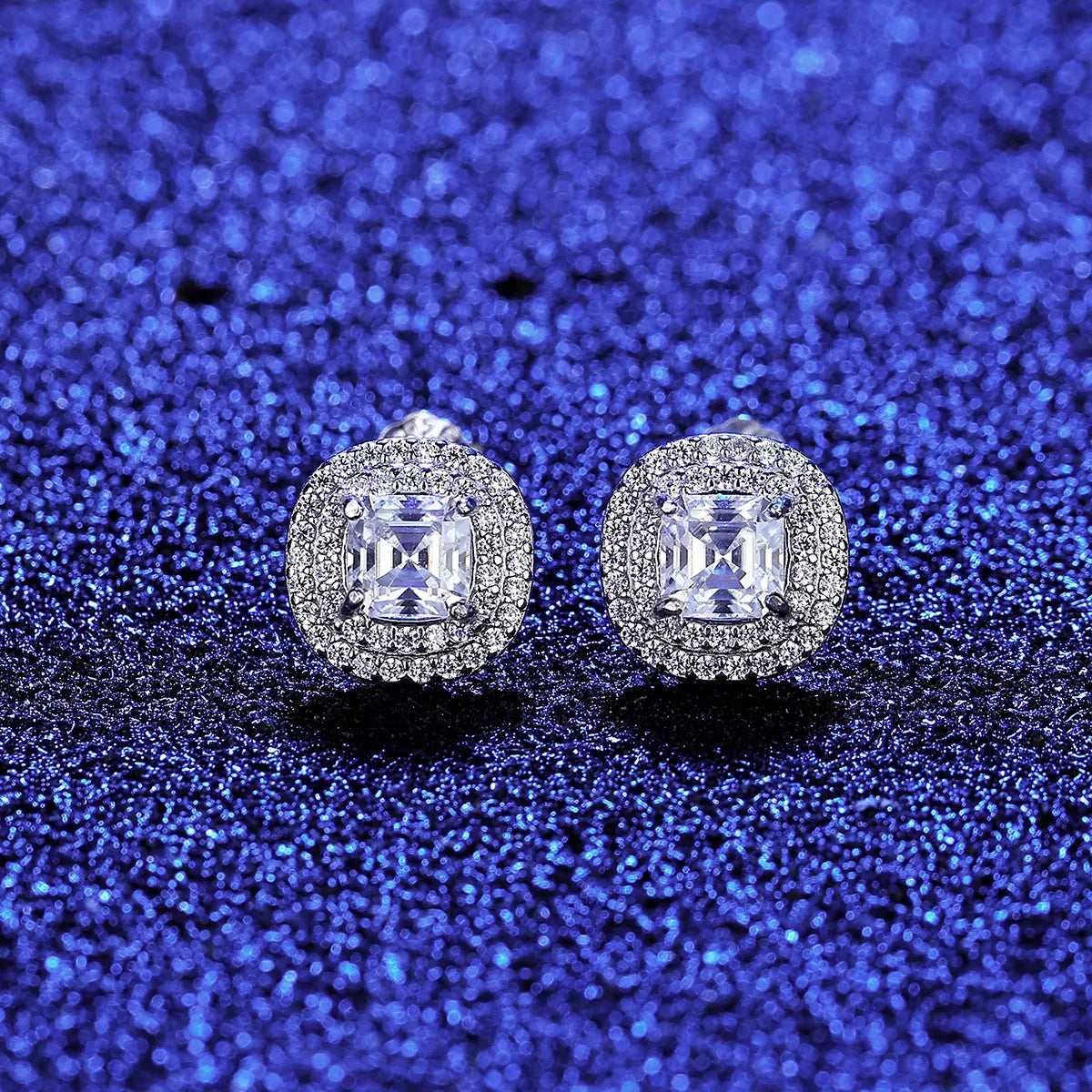 1 ct Round Glamour Moissanite Stud Earrings