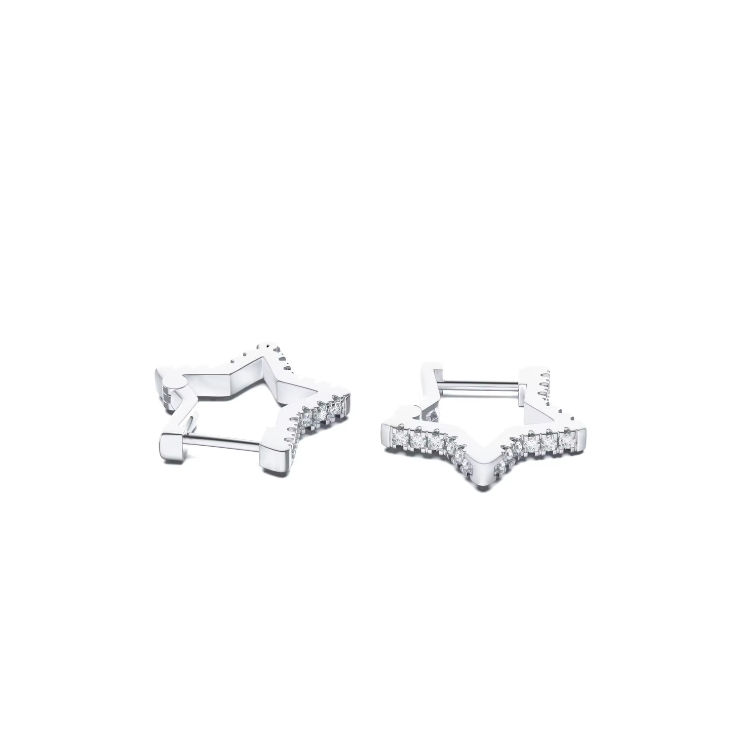 0.36 ct Star Moissanite Hoop Earrings D/VVS1