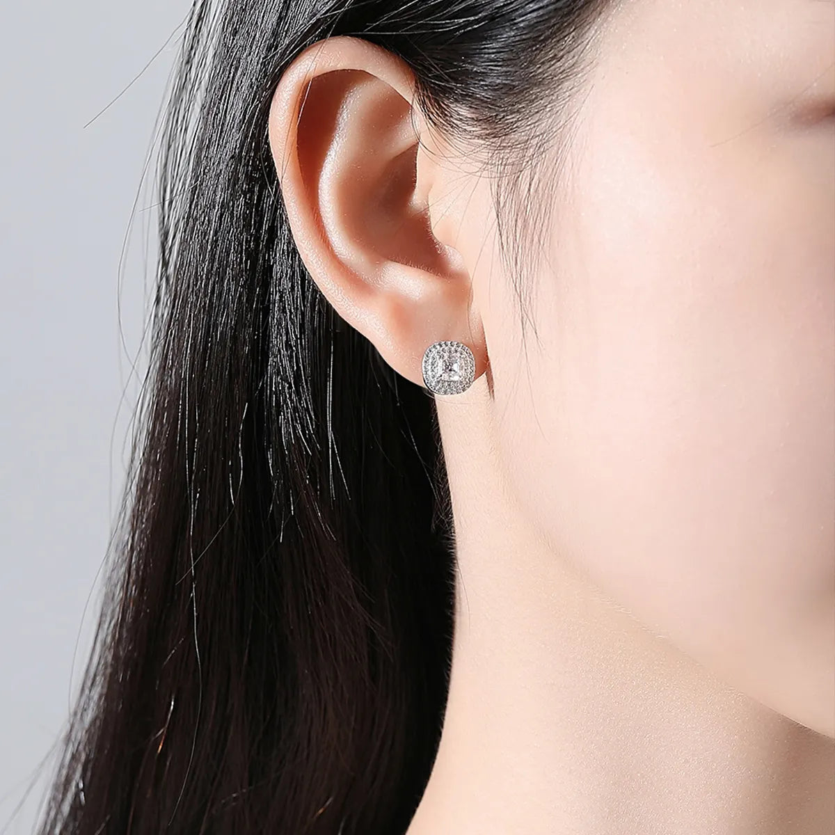 1 ct Round Glamour Moissanite Stud Earrings