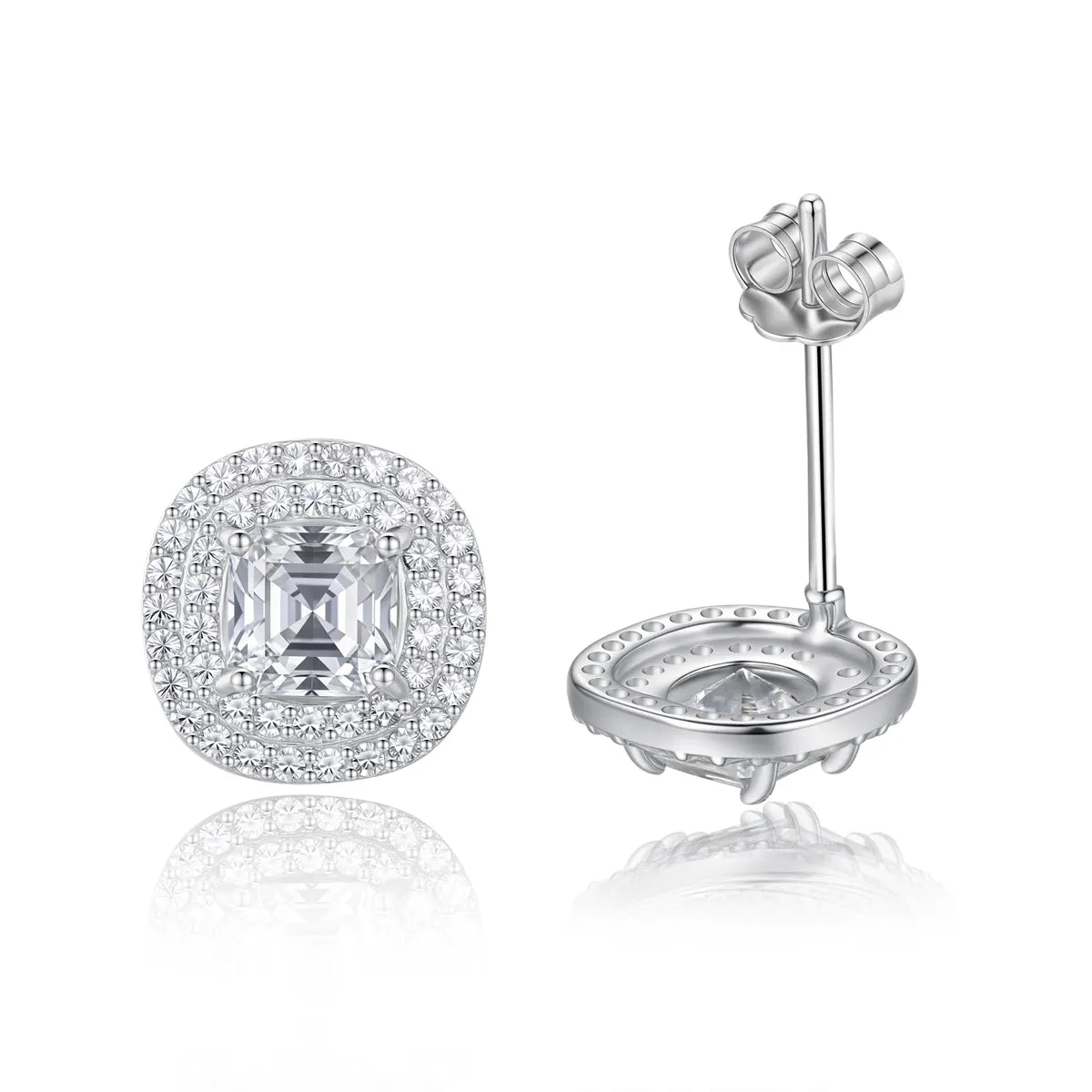 1 ct Round Glamour Moissanite Stud Earrings
