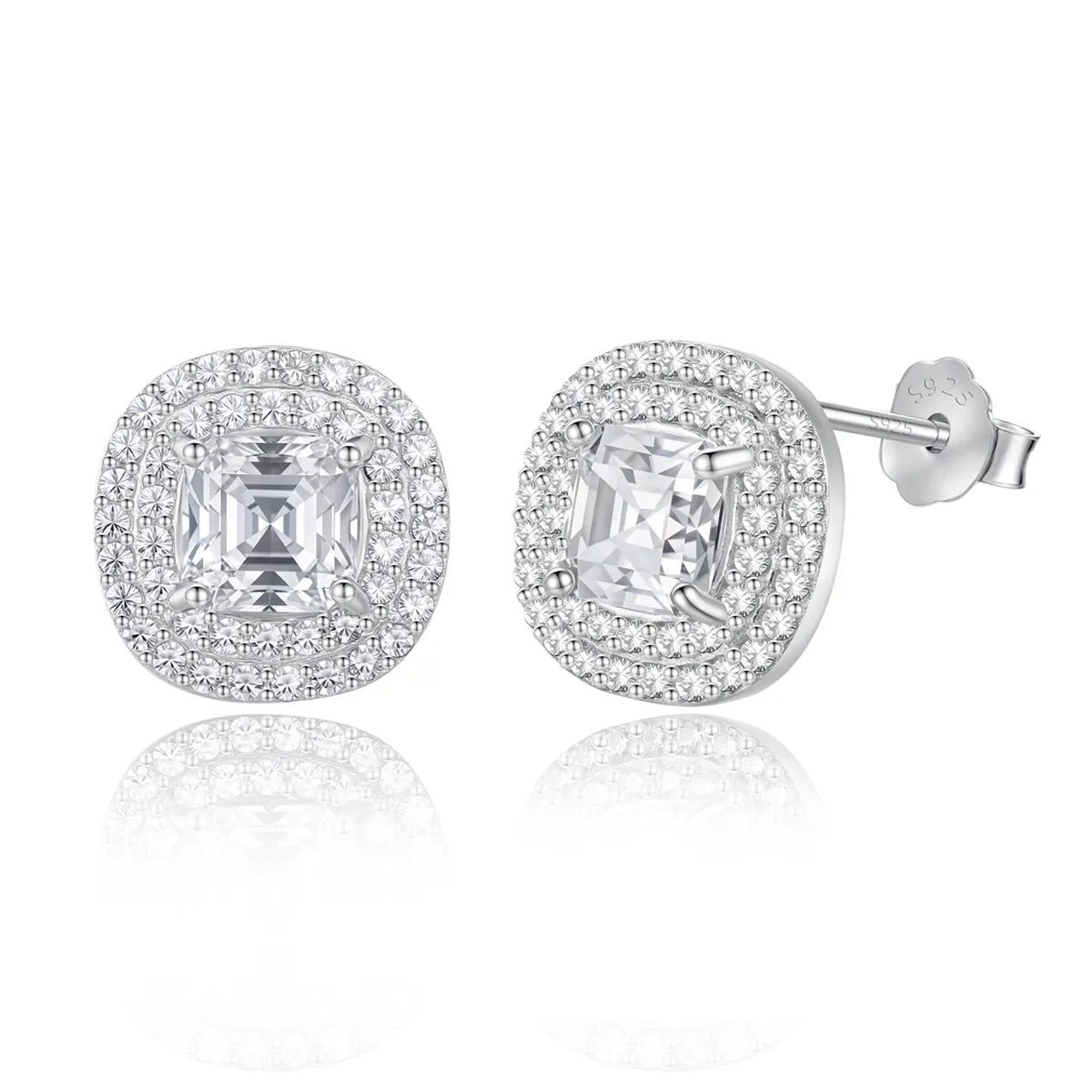 1 ct Round Glamour Moissanite Stud Earrings