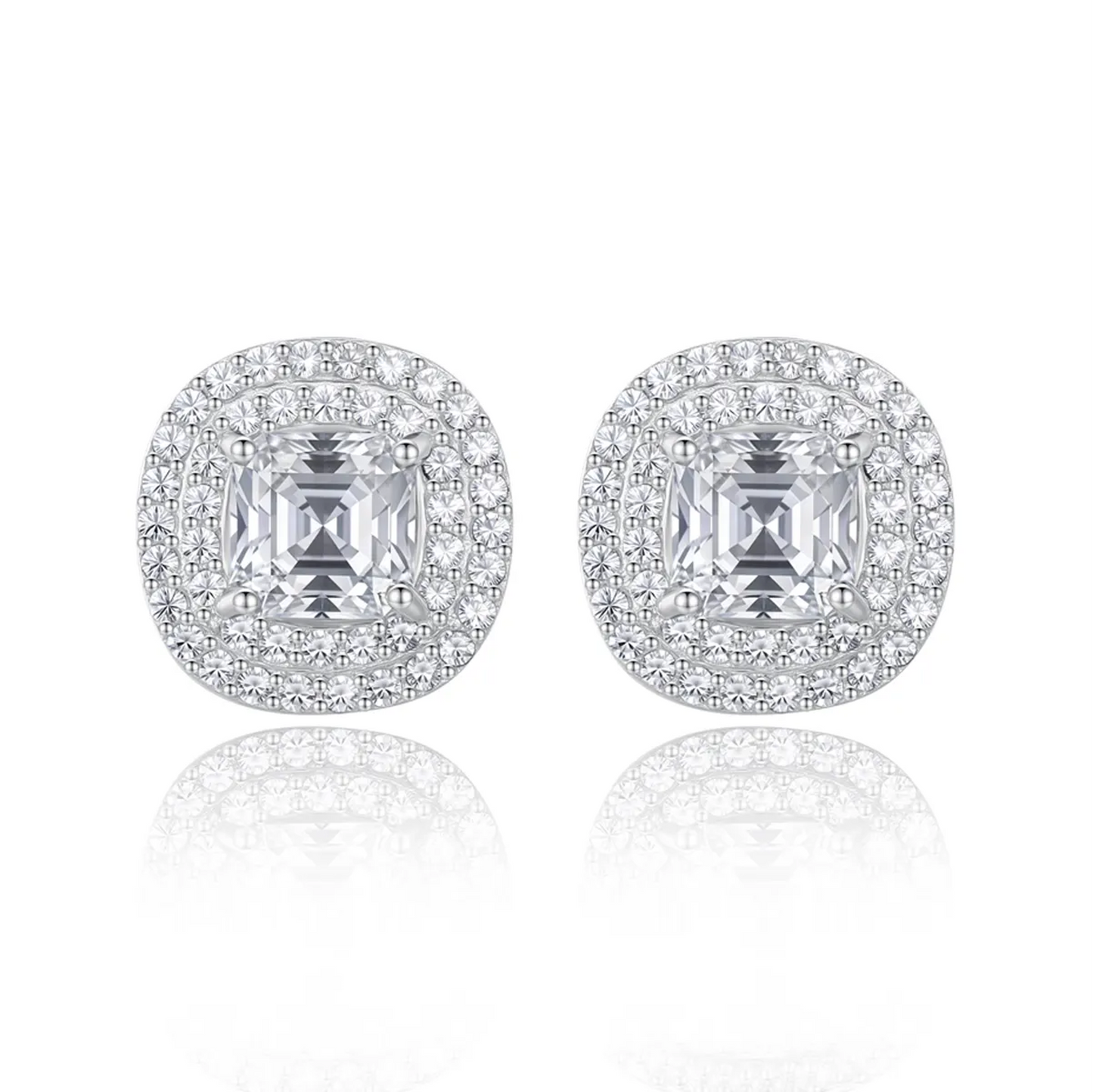 1 ct Round Glamour Moissanite Stud Earrings