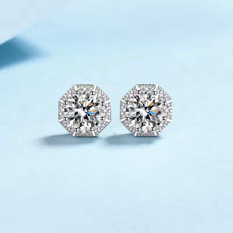 2 ct Glimmer Guard Moissanite Stud Earrings D/VVS1