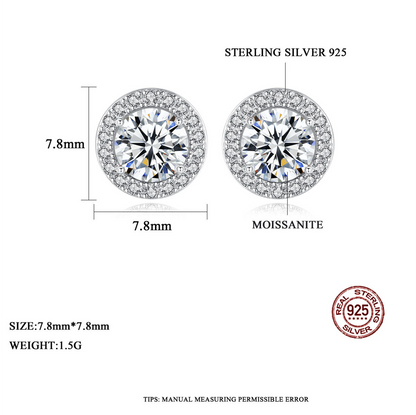 Halo Bliss Solitaire Moissanite Pendant and Studs