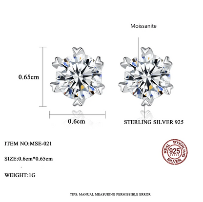 1 ct Heart Flare Sparkle Moissanite Stud Earrings