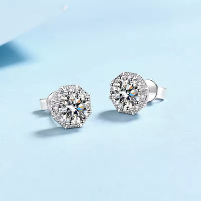 2 ct Glimmer Guard Moissanite Stud Earrings D/VVS1