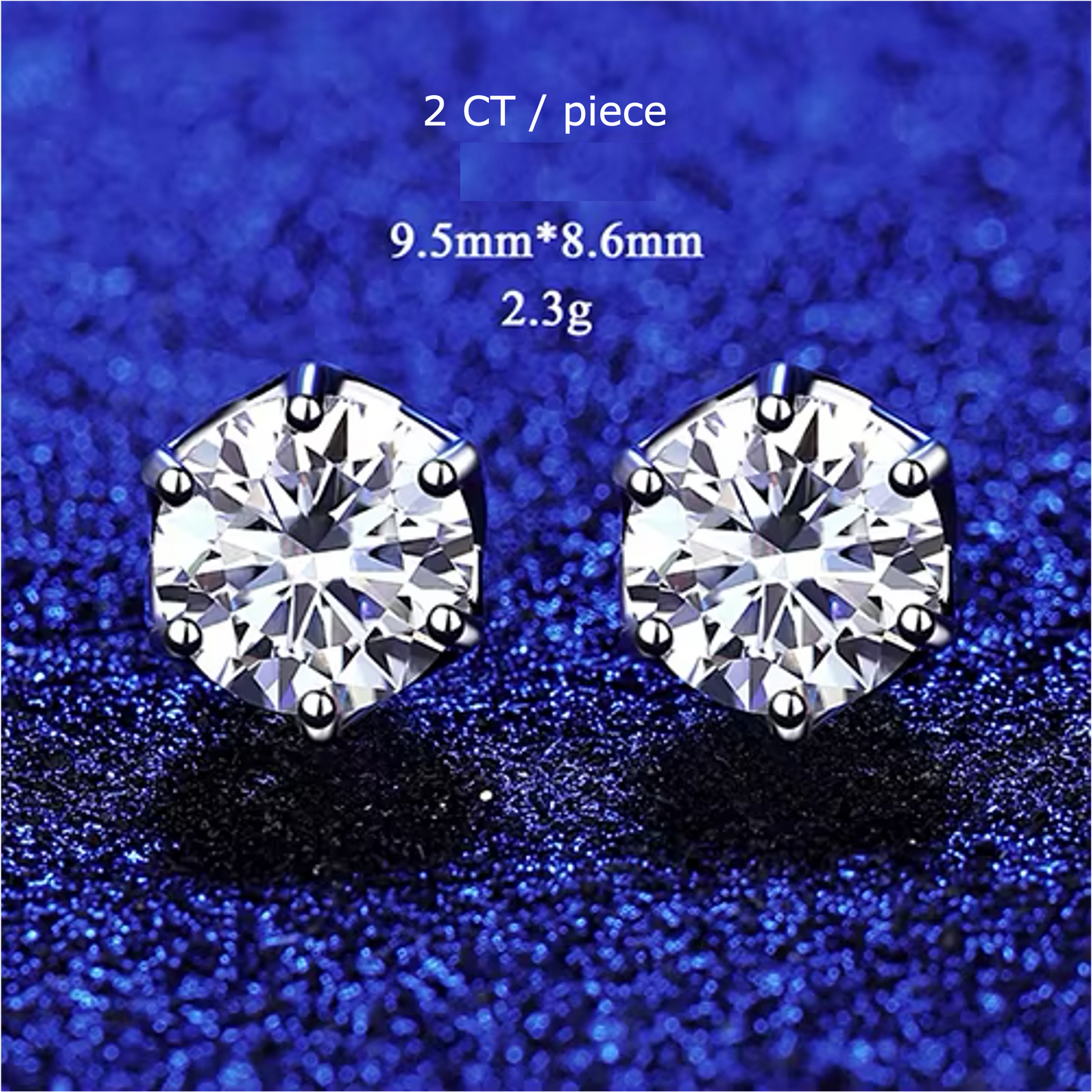 1-4 ct Hexagonal Moissanite Stud Earrings