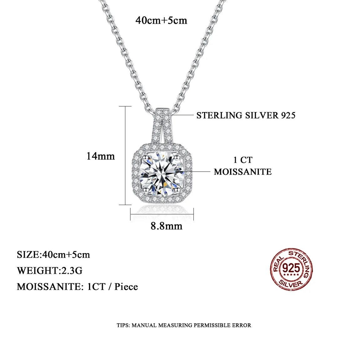 1 ct Starlit Glamour Silver Moissanite Pendant