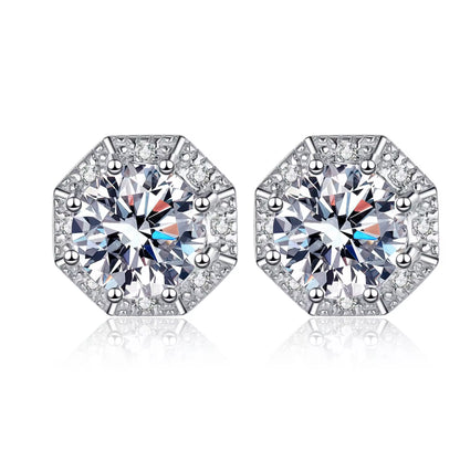 2 ct Glimmer Guard Moissanite Stud Earrings D/VVS1