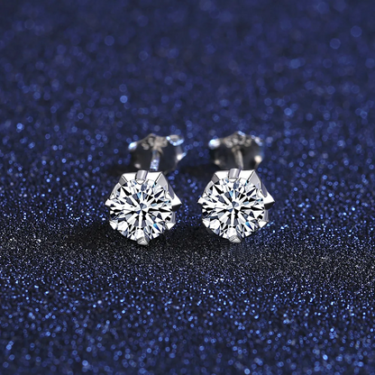 0.5 ct Starburst Spark Moissanite Stud Earrings for Men - Single Piece