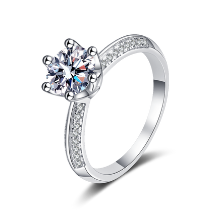 1 ct Celestial Crown Moissanite Ring; GRA Certified; Adjustable Size