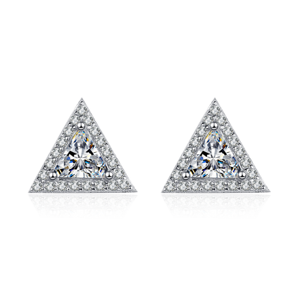 1ct / pair Trisparkle Radiance Moissanite Stud Earrings; GRA Certified; D VVS1