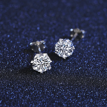 0.5 ct Starburst Spark Moissanite Stud Earrings for Men - Single Piece