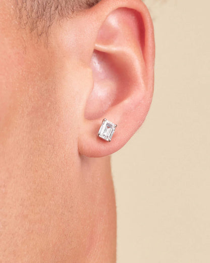 0.5 ct Emerald Whisper Moissanite Stud Earrings - Single Piece