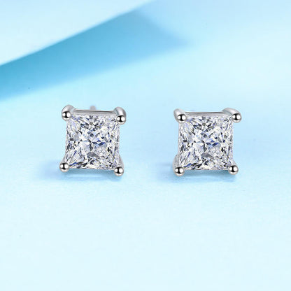 0.5 - 1 ct Single Piece Square Cut Moissanite Stud Earrings for Men