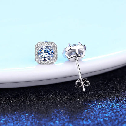 1 ct Glimmer Square Moissanite Studs