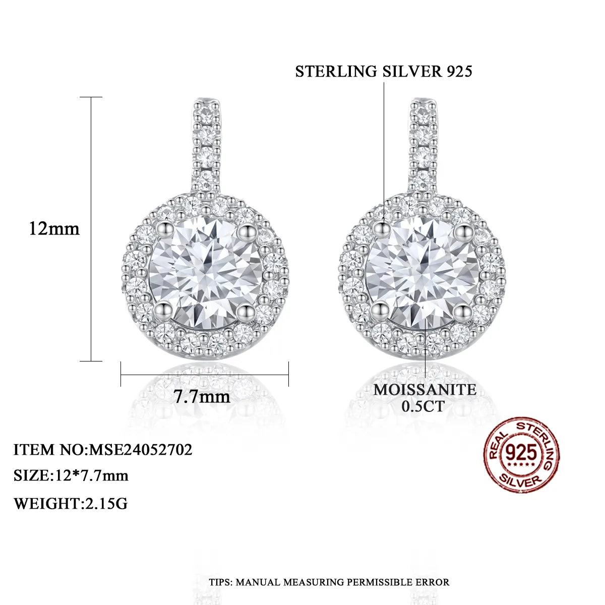 1 ct Round Sparke & Shine Moissanite Drops