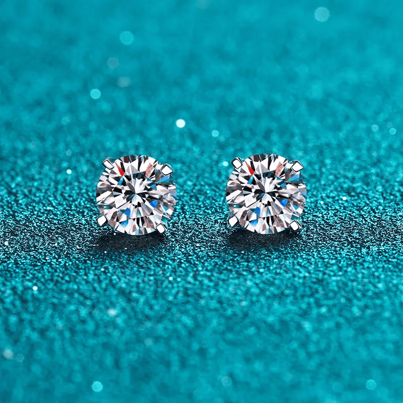 0.4 - 4 ct Luminous Luxe Round Moissanite Stud Earrings