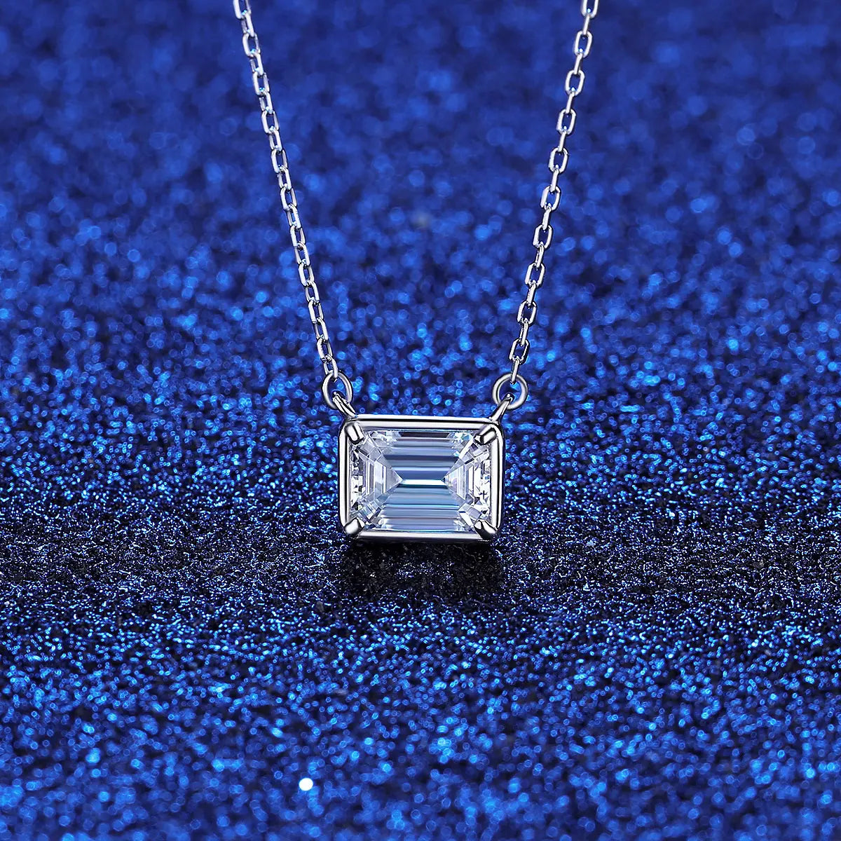 Crystal Clear Confidence Emerald Cut Moissanite Studs and Pendant