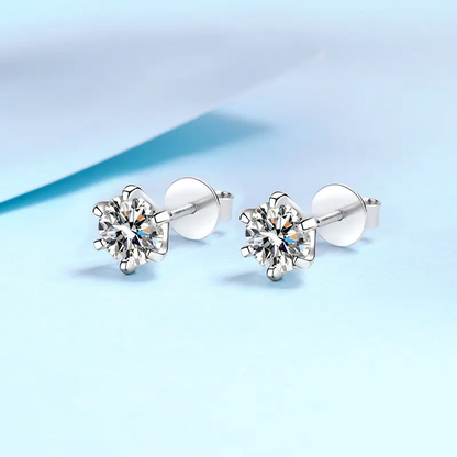 0.5 - 2 ct Single Piece Starlit Sparks Round Moissanite Stud Earrings for Men