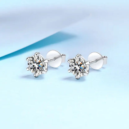 0.6 - 4 ct Sparklit Sparks Round Moissanite Stud Earrings