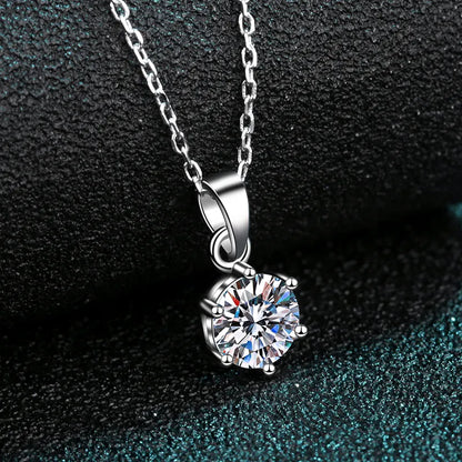 Round Radiant Moissanite Stud Pendant and Earrings for Women & Girls