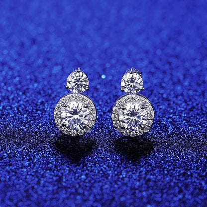 3 ct Round Moissanite Drop Studs