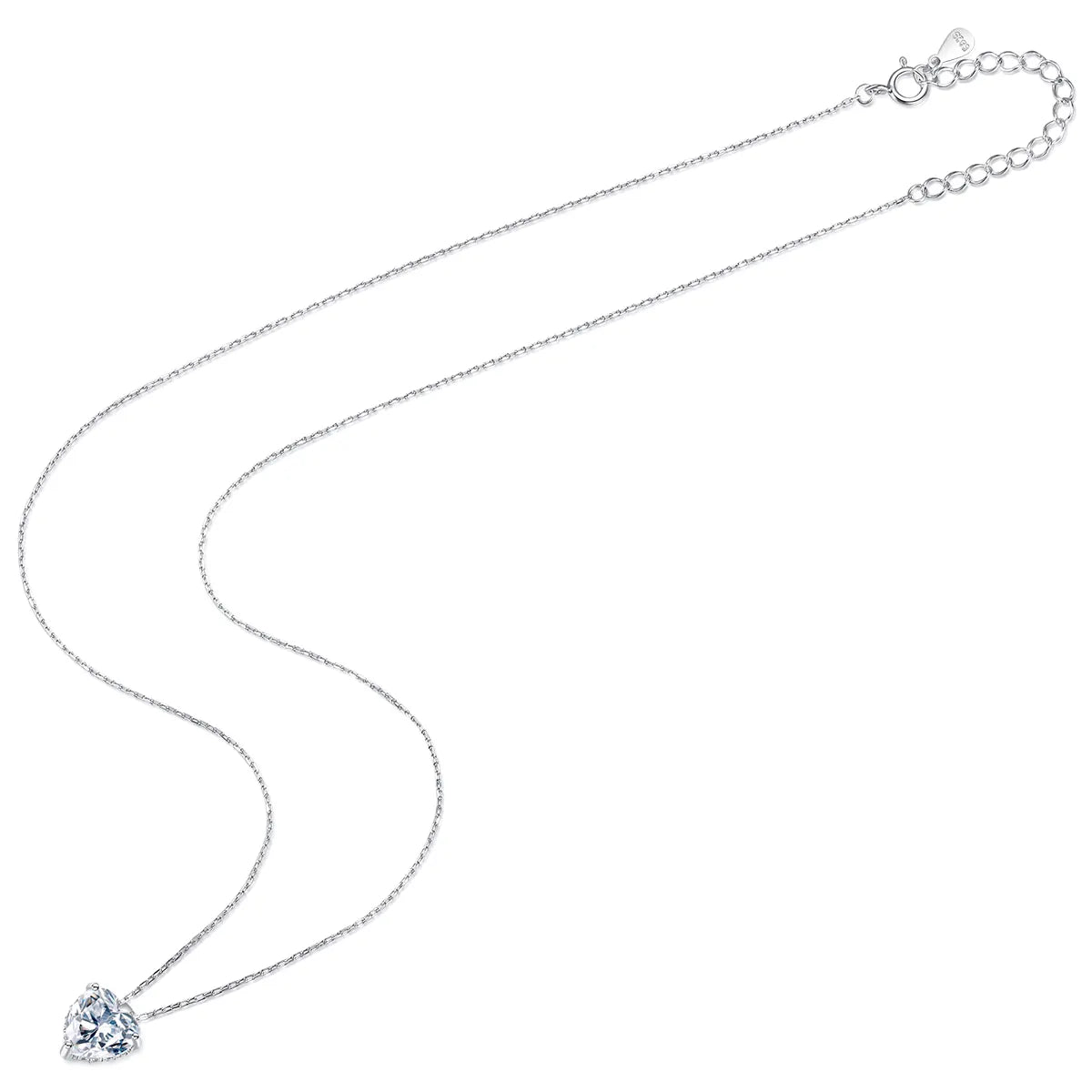 1 ct Heart of Radiance Silver Moissanite Pendant Necklace