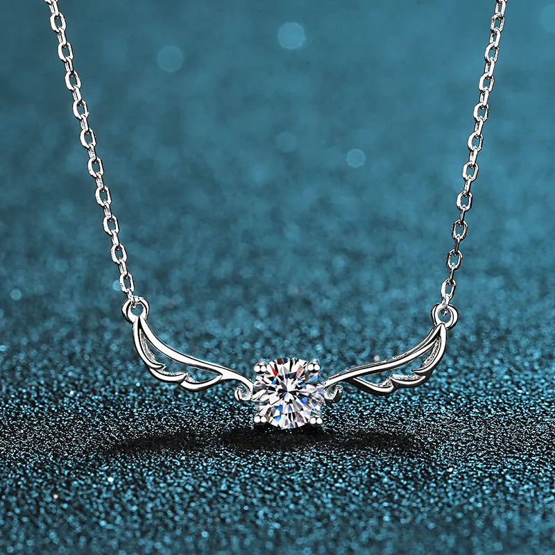 0.5 ct Celestial Wings Moissanite Pendant with Free Chain