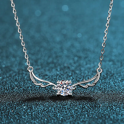 0.5 ct Celestial Wings Moissanite Pendant with Free Chain