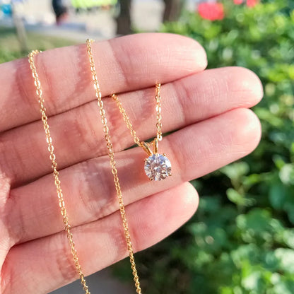 Sparkle Beyond Stardust Moissanite Pendant: Rose, White and Yellow Gold Charm