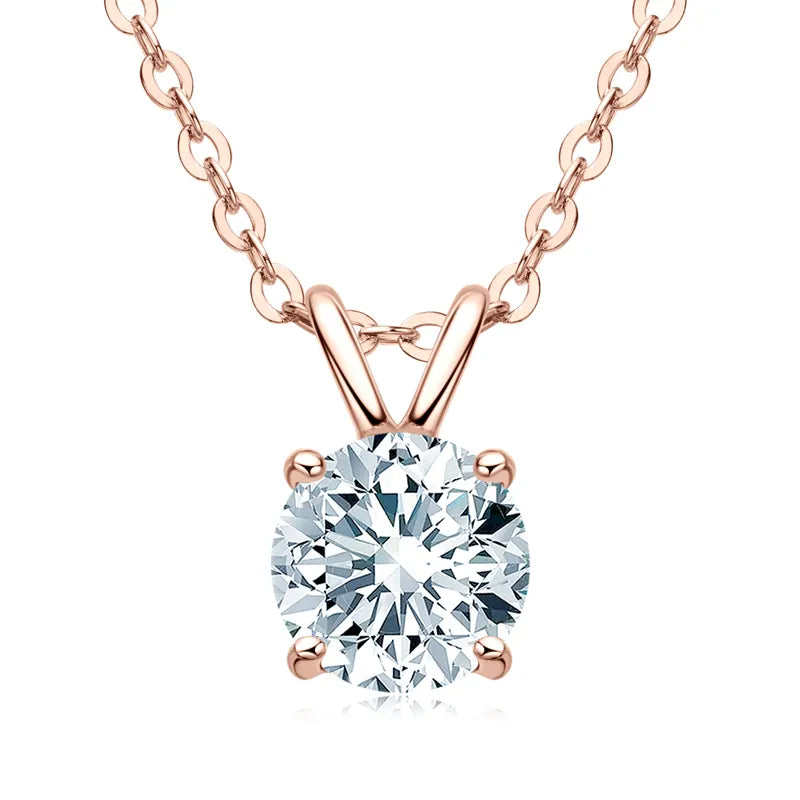 Sparkle Beyond Stardust Moissanite Pendant: Rose, White and Yellow Gold Charm