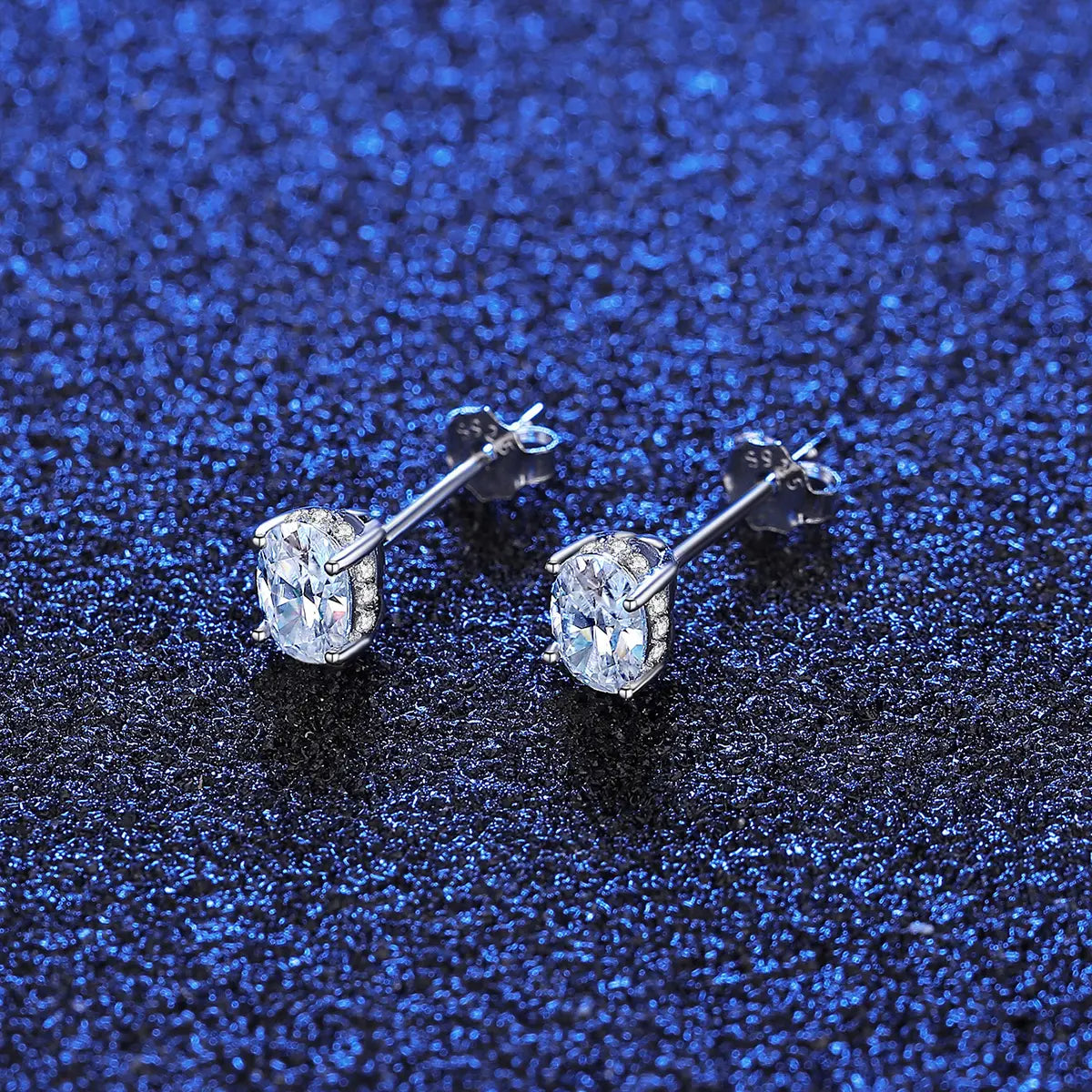 1 ct Dazzling Dewdrops Silver Moissanite Studs; GRA Certified