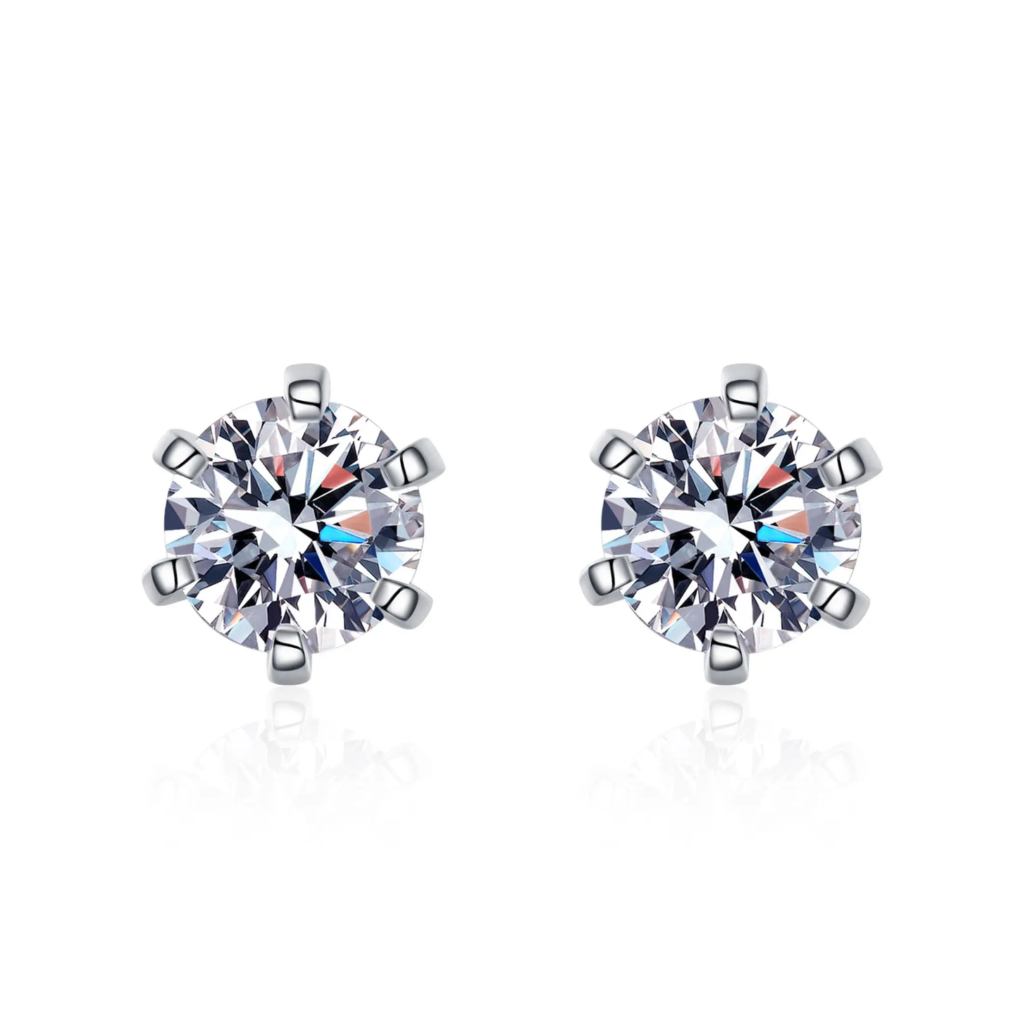 0.5 - 2 ct Single Piece Starlit Sparks Round Moissanite Stud Earrings for Men