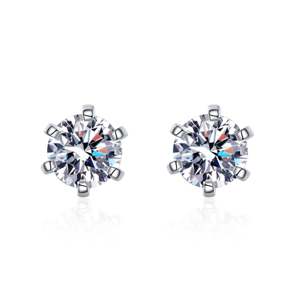 0.5 - 2 ct Single Piece Starlit Sparks Round Moissanite Stud Earrings for Men