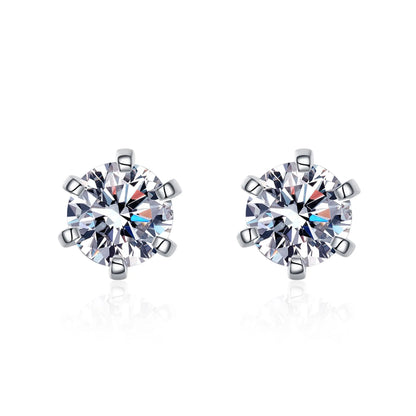 0.6 - 4 ct Sparklit Sparks Round Moissanite Stud Earrings