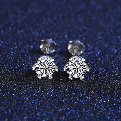 1 ct Heart Flare Sparkle Moissanite Stud Earrings