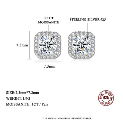 1 ct Glimmer Square Moissanite Studs