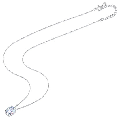 1.2 ct SparkleOval Charm Moissanite Necklace in Sterling Silver; D VVS1