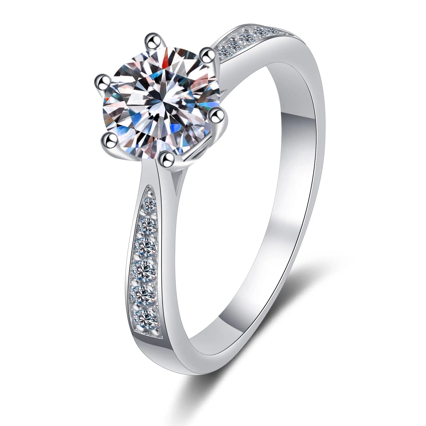 1 ct Starlight Whisper Moissanite Sterling Silver Ring