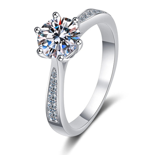 1 ct Starlight Whisper Moissanite Sterling Silver Ring