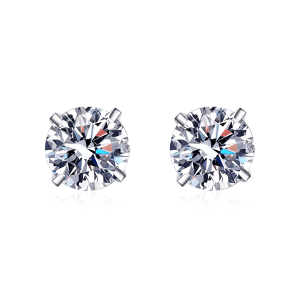 0.4 - 4 ct Luminous Luxe Round Moissanite Stud Earrings