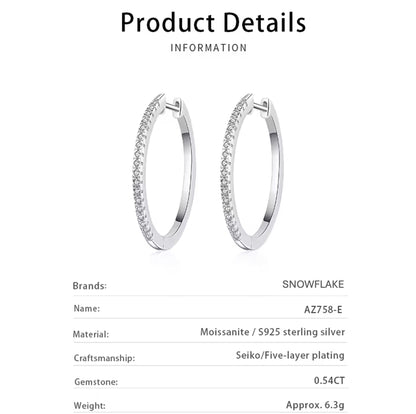 Round Moissanite Hoop Earrings D/VVS1