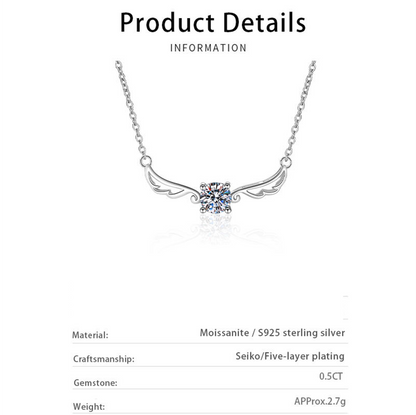 0.5 ct Celestial Wings Moissanite Pendant with Free Chain