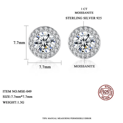 1 - 4 ct Halo Bliss Solitaire Studs Moissanite Earrings