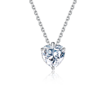 1 ct Heart of Radiance Silver Moissanite Pendant Necklace