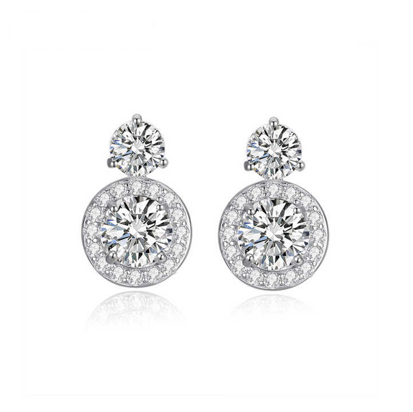 3 ct Round Moissanite Drop Studs