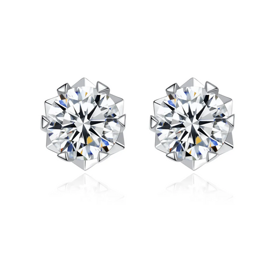 0.5 ct Starburst Spark Moissanite Stud Earrings for Men - Single Piece