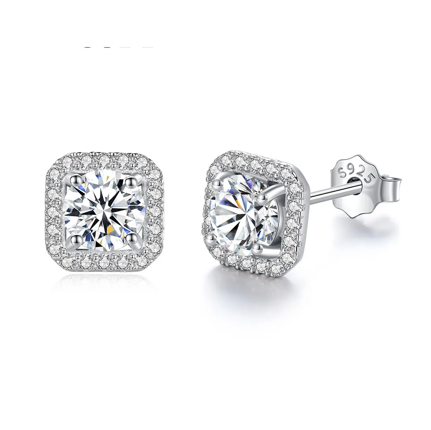 1 ct Glimmer Square Moissanite Studs