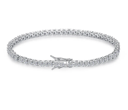 3 mm Femme Iced 925 Sterling Silver Tennis Moissanite Bracelet